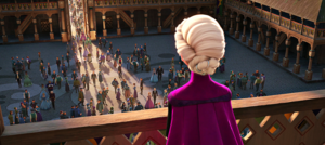  Elsa looking outside on coronation día
