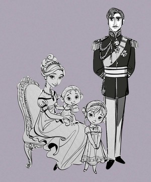  ফ্রোজেন Concept Art - The Royal Family of Arendelle