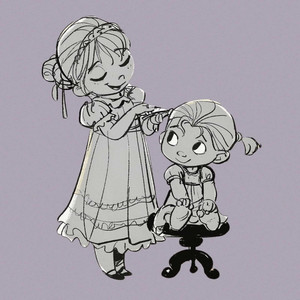  アナと雪の女王 Concept Art - Young Anna and Elsa