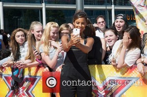 Rochelle filming for the Xtra Factor in London