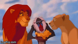  Simba, Nala with Rafiki holding KIara