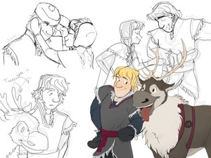  Sven with Kristoff and Anna
