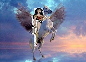  Wonder Woman riding her pegasus スティード, 馬