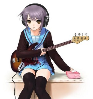  Yuki Playing violão, guitarra