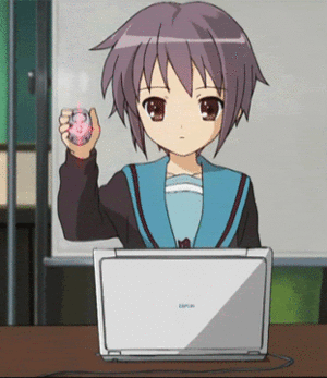  Yuki Using Computer GIF