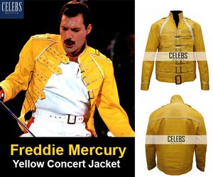  Freddie Mercury Yellow konsiyerto dyaket