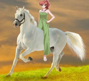  Makoto Kino riding her Beautiful White Horse