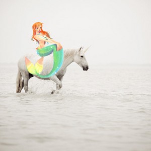  Nami as an Mermaid while riding on her Beautiful Unicorn
