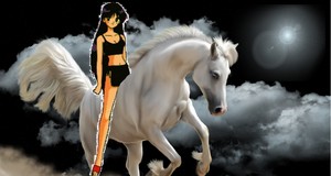  Rei Hino rides her beautiful kuda, steed