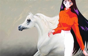 Rei Hino riding on her white stallion