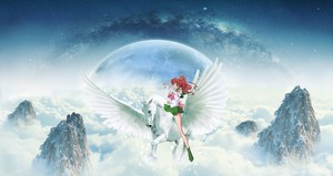  Sailor Jupiter riding her Beautiful Pegasus