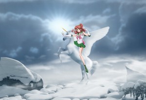  Sailor Jupiter riding her Beautiful Winged Unicorn