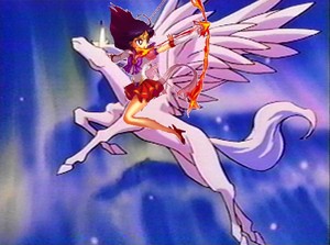  Sailor Mars riding on Pegasus