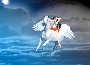  Sailor Mars with her white pegasus