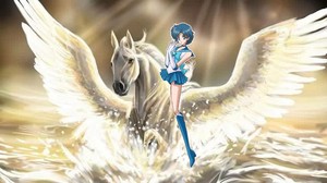  Sailor Mercury riding her Beautiful Pegasus