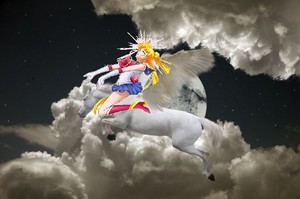  Sailor Moon riding her Beautiful Pegasus