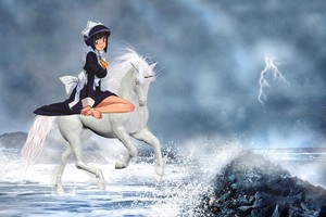  Siesta riding her unicorn