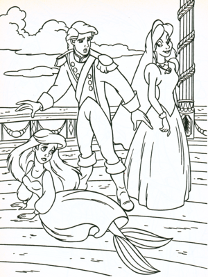  Walt डिज़्नी Coloring Pages - Princess Ariel, Prince Eric & Vanessa