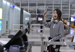  150913 IU at Hong Kong International Airport Returning to Korea