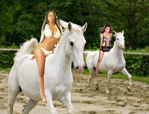 2 Hot Sexy Women riding their Beautiful Lipizzaner Stallions