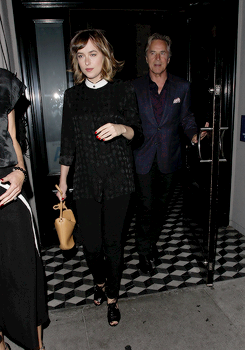  Dakota Johnson with Don Johnson and Kelley Phleger leave the Craig’s restaurant in West Hollywood