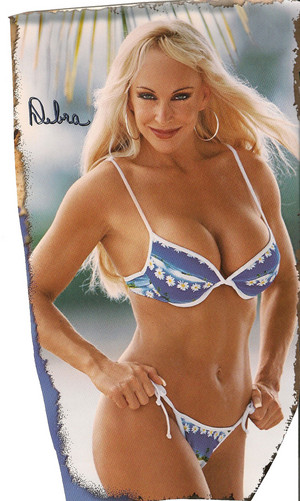 Debra in a blue/white Bikini - rare version 