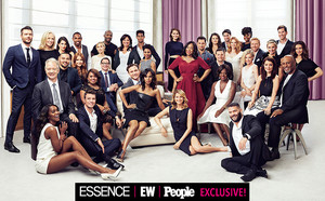  How To Get Away With Murder cast promotional picture with casts from Greys Anatomy and skandal