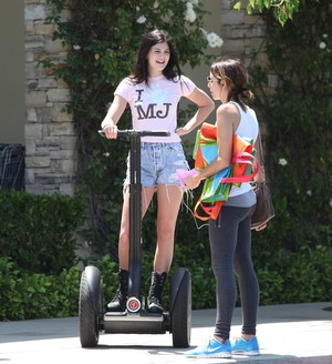 Kylie Jenner got her michael jackson top on and on segway in calabasas