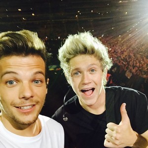 Louis and Niall On Stage (selfie)