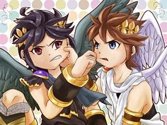  Pit & Dark Pit pinching each other's faces