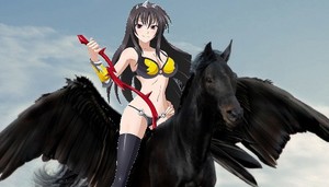 Reynare riding her Black Pegasus