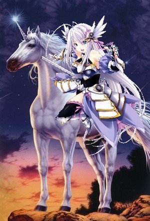  Rossweisse riding her Beautiful Unicorn
