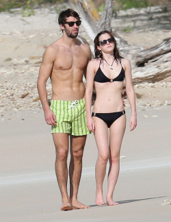  Emma and Matt Janney on a “sun-kissed Caribbean beach”