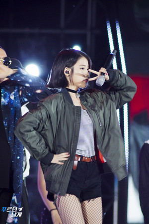  150813 IU（アイユー） at Infinity Challenge Song Festival with GD and Park Myungsoo