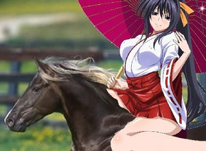  Akeno Himejima rides on her Beautiful Stallion