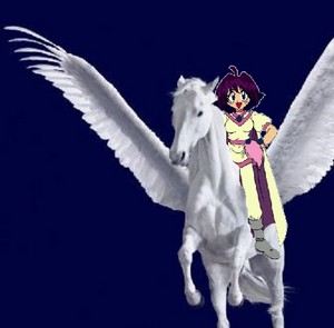  Amelia ride an Beautiful Pegasus