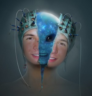  Cory transforms into a blue alien