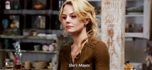  Emma talking about her crush, the mayor, who she thinks is way out of her league back in season 1