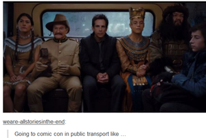  Going to comic con in public transport like...