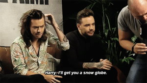  Liam was pouting 'cause he didn't win the snow globe
