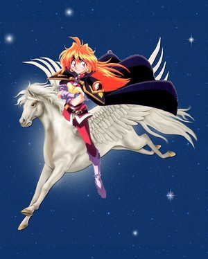  Lina Inverse rides on her Beautiful White Pegasus