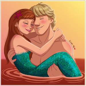  Mermaid Anna and Kristoff