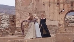 Natalie Dormer, Emilia Clarke, and Lena Headey behind the scenes of Game of Thrones