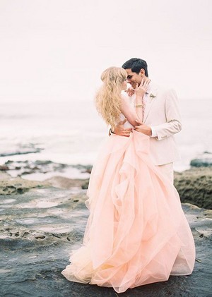  pic, peach wedding dress