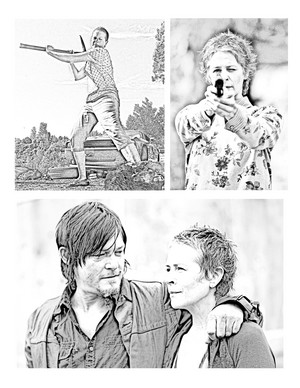 The Walking Dead - Coloring Pages - Carol and Daryl