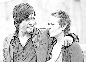 The Walking Dead - Coloring Pages - Daryl and Carol
