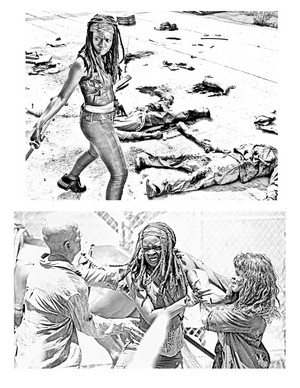 The Walking Dead - Coloring Pages - Michonne