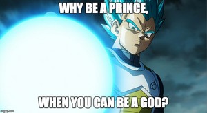 vegeta ssgss why be a prince when you can be a god