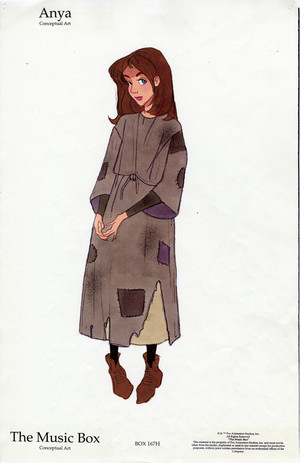 Early Anya character designs for Anastasia