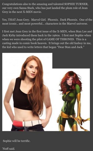  Sophie Turner will be great
